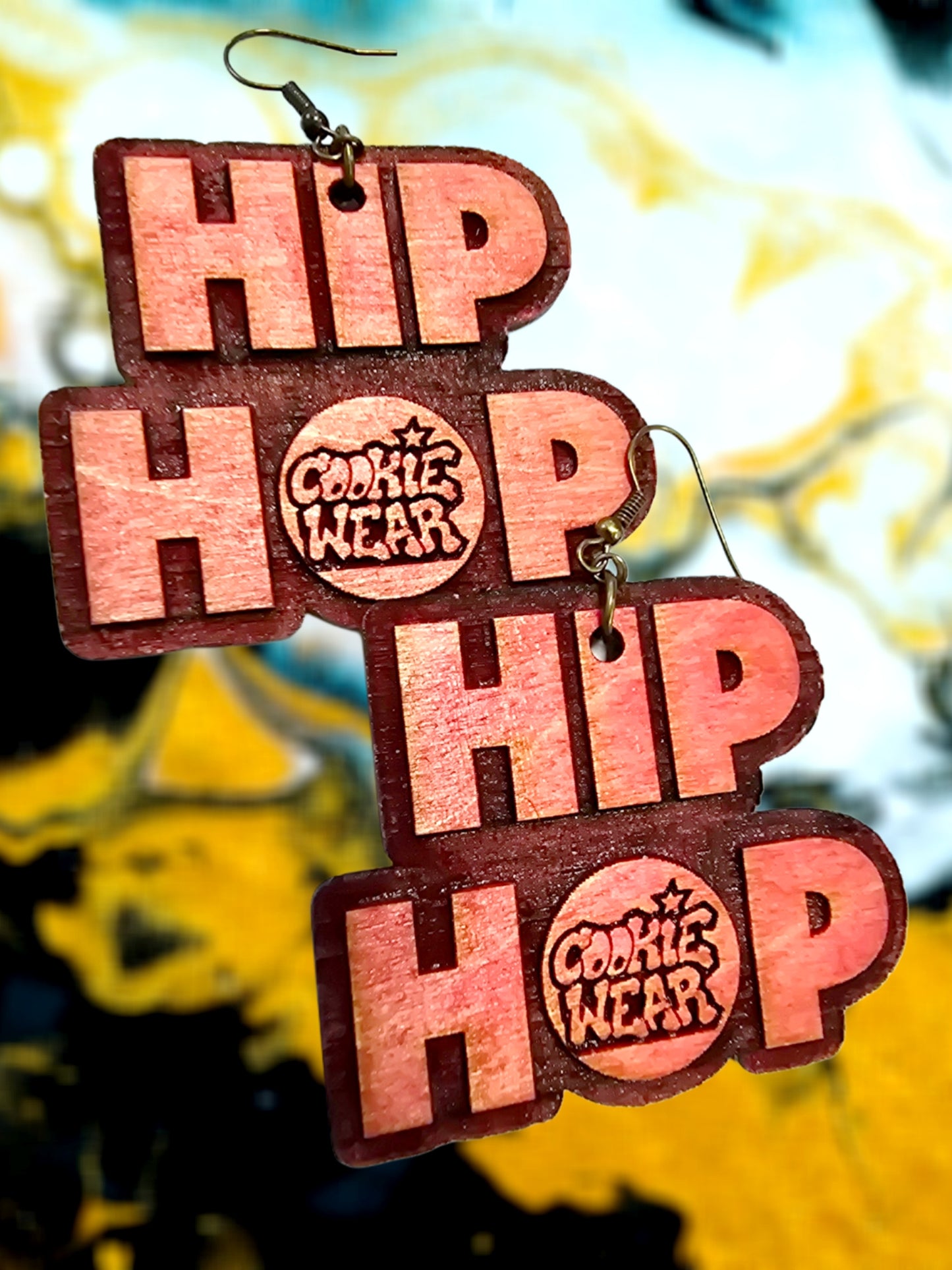 Cookie Wear Hip Hop Red Earrings