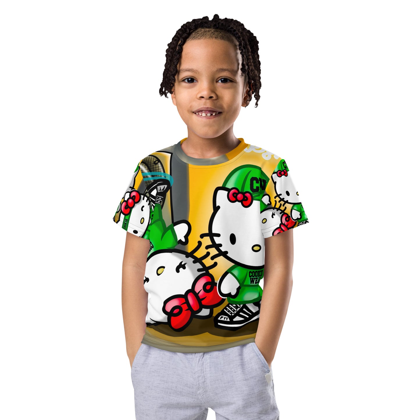 Breakdance Kitty Kids crew neck t-shirt