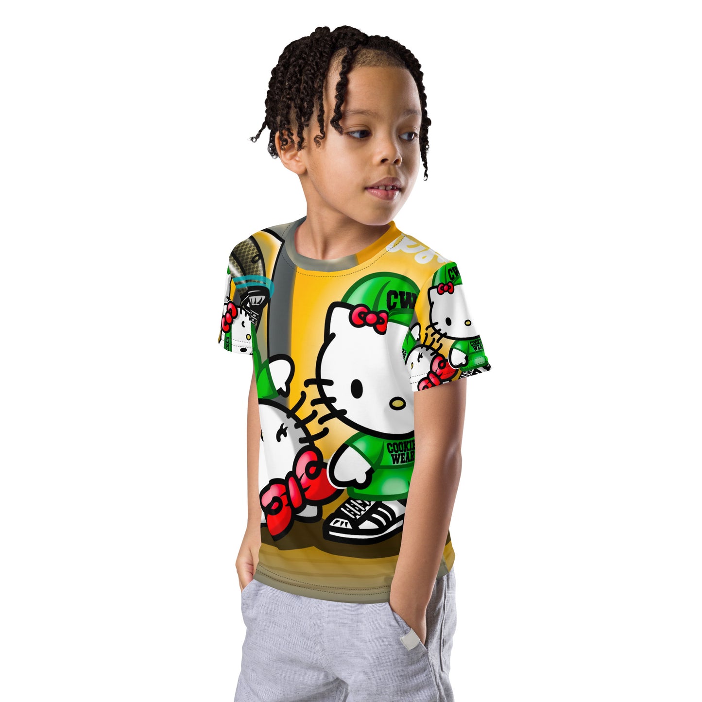 Breakdance Kitty Kids crew neck t-shirt