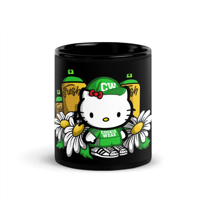 Cookie Wear Kitty Black Glossy Mug