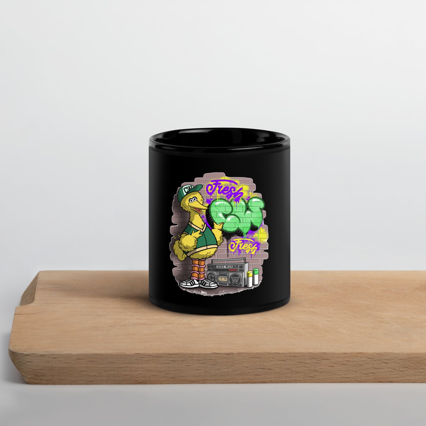 Cookie Wear Big Bird Black Glossy Mug