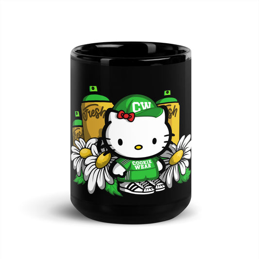 Cookie Wear Kitty Black Glossy Mug