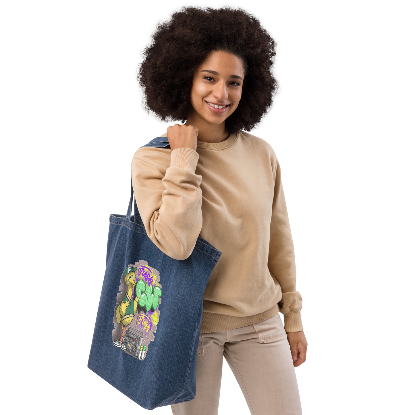 Cookie Wear Big Bird Organic denim tote bag